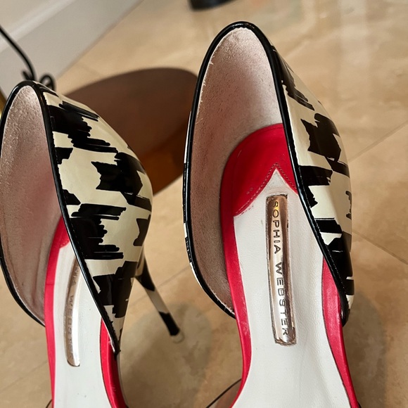 Sophia Webster Clear Houndstooth Print Heels Size 40 - Picture 3 of 8